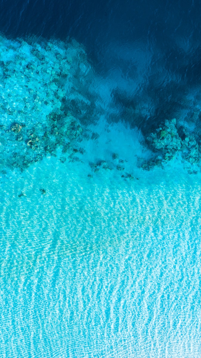 an aerial view of a body of water